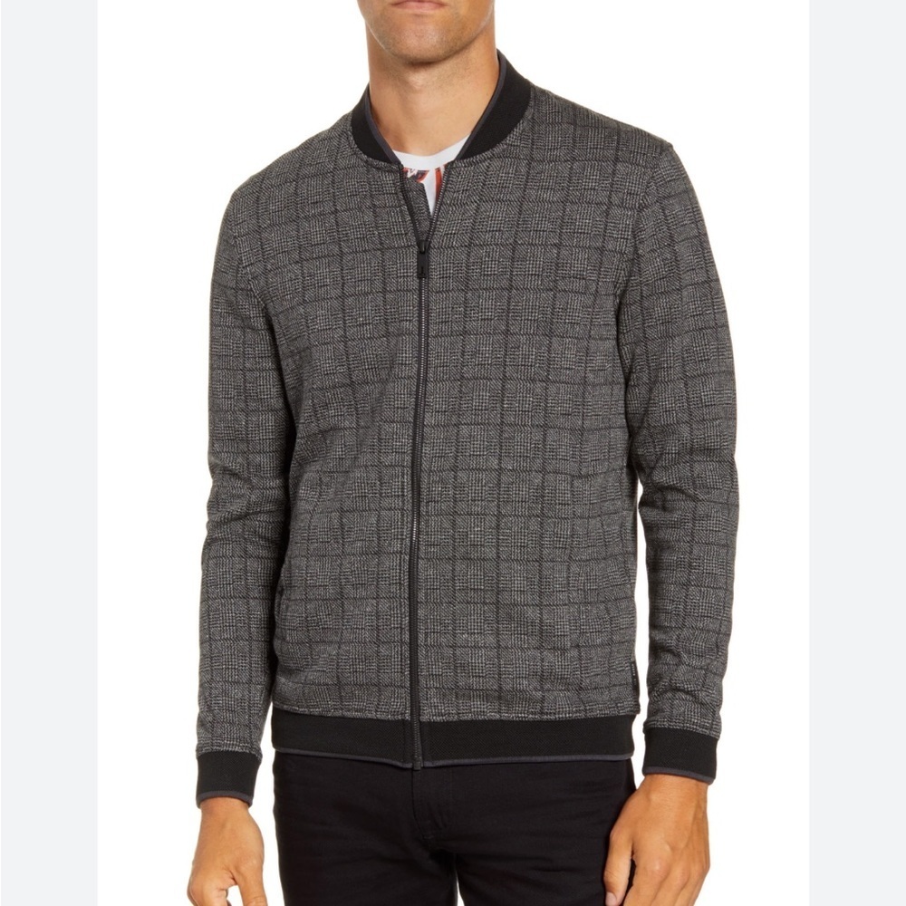 Ted Baker London Frooti Check Knit Jacket Size 4 ( Large) Men's